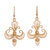 Gold plated sterling silver filigree dangle earrings, 'Elaborate Cross in Gold' - Gold Plated Sterling Silver Filigree Cross Dangle Earrings (image 2a) thumbail