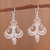 Sterling silver filigree dangle earrings, 'Gleaming Elaborate Cross' - Gleaming Sterling Silver Filigree Cross Dangle Earrings thumbail