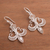 Sterling silver filigree dangle earrings, 'Gleaming Elaborate Cross' - Gleaming Sterling Silver Filigree Cross Dangle Earrings (image 2b) thumbail