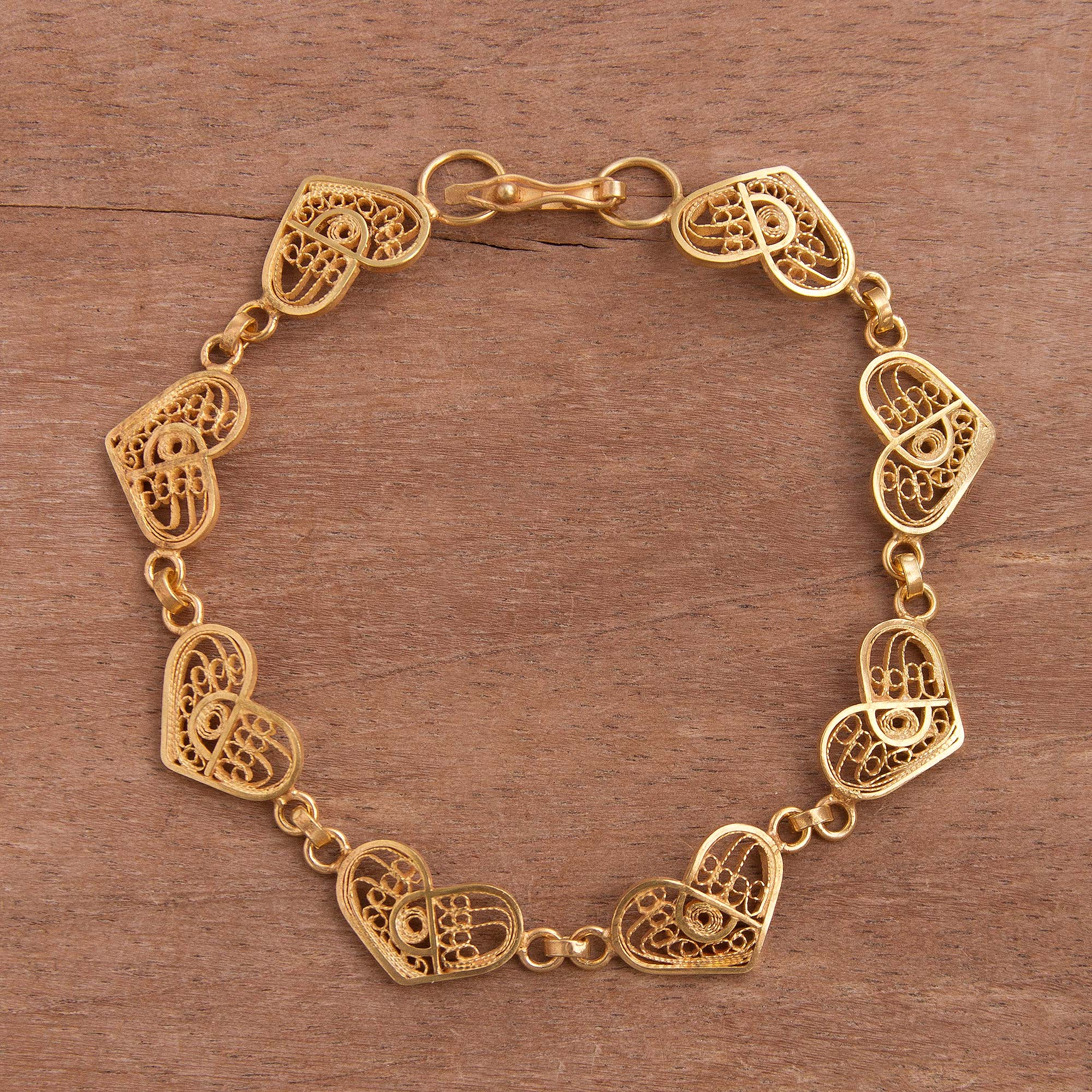 Just A Little Heart Gold Plated Sterling Silver Chain Bracelet