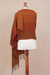 Alpaca blend shawl, 'Glorious Warmth' - Hand Woven Orange Alpaca Blend Shawl from Peru (image 2d) thumbail