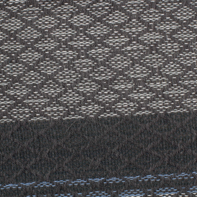 Schal aus Alpaka-Mischung - Handgewebter grau gestreifter Schal aus Alpaka-Mischung aus Peru
