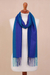 Alpaca blend scarf, 'Tranquil Glory' - Hand Woven Striped Alpaca Blend Wrap Scarf from Peru (image 2c) thumbail