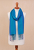 Alpaca blend scarf, 'Tranquil Paradise' - Hand Woven Striped Alpaca Blend Wrap Scarf from Peru (image 2d) thumbail