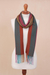 Alpaca blend scarf, 'Fiesta Harmony' - Hand Woven Striped Alpaca Blend Wrap Scarf from Peru (image 2c) thumbail