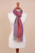 Alpaca blend scarf, 'Alluring Grace' - Hand Woven Striped Alpaca Blend Wrap Scarf from Peru (image 2d) thumbail