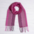 Alpaca blend scarf, 'Perfect Pink' - Hand Woven Striped Alpaca Blend Wrap Scarf from Peru (image 2) thumbail