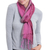 Alpaca blend scarf, 'Perfect Pink' - Hand Woven Striped Alpaca Blend Wrap Scarf from Peru (image 2b) thumbail