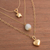 Gold plated opal pendant necklace, 'Golden Cosmos' - Gold Plated Three Chain Pendant Necklace with Opal (image 2b) thumbail