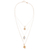 Gold plated opal pendant necklace, 'Golden Cosmos' - Gold Plated Three Chain Pendant Necklace with Opal (image 2c) thumbail