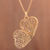 Gold-plated sterling silver filigree locket necklace, 'Splendid Fantasy' - Heart Shaped Gold Plated Filigree Locket Necklace from Peru (image 2b) thumbail