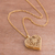 Gold-plated sterling silver filigree locket necklace, 'Splendid Fantasy' - Heart Shaped Gold Plated Filigree Locket Necklace from Peru (image 2c) thumbail