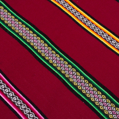 Überwurfdecke aus Alpaka-Mischgewebe - Handgewebte gestreifte Decke aus Alpaka-Mischgewebe aus Peru