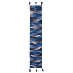 Wool table runner, 'Waves in Motion' - Hand Woven Blue Rectangular Wool Table Runner