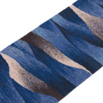 Wool table runner, 'Waves in Motion' - Hand Woven Blue Rectangular Wool Table Runner