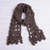 Alpaca blend scarf, 'Chocolate Temptation' - Hand-Crocheted Alpaca Blend Scarf in Chocolate with Frills thumbail