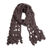 Alpaca blend scarf, 'Chocolate Temptation' - Hand-Crocheted Alpaca Blend Scarf in Chocolate with Frills (image 2a) thumbail