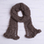 Alpaca blend scarf, 'Chocolate Elegance' - Hand-Crocheted Alpaca Blend Scarf in Chocolate from Peru