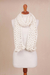 Alpaca blend scarf, 'Off-White Elegance' - Hand-Crocheted Alpaca Blend Scarf in Off-White from Peru (image 2c) thumbail