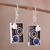 Sodalite dangle earrings, 'Blue Moon Phase' - Modern Circle Motif Sodalite Dangle Earrings from Peru thumbail