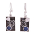 Sodalite dangle earrings, 'Blue Moon Phase' - Modern Circle Motif Sodalite Dangle Earrings from Peru