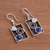 Sodalite dangle earrings, 'Blue Moon Phase' - Modern Circle Motif Sodalite Dangle Earrings from Peru (image 2b) thumbail