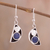 Sodalite dangle earrings, 'Blue Crescent Moon Phase' - Modern Semicircle Sodalite Dangle Earrings from Peru