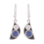Sodalite dangle earrings, 'Blue Crescent Moon Phase' - Modern Semicircle Sodalite Dangle Earrings from Peru