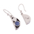 Sodalite dangle earrings, 'Blue Crescent Moon Phase' - Modern Semicircle Sodalite Dangle Earrings from Peru