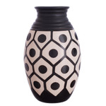 Ceramic decorative vase, 'Chulucanas Geometry' - Geometric Chulucanas Ceramic Decorative Vase from Peru