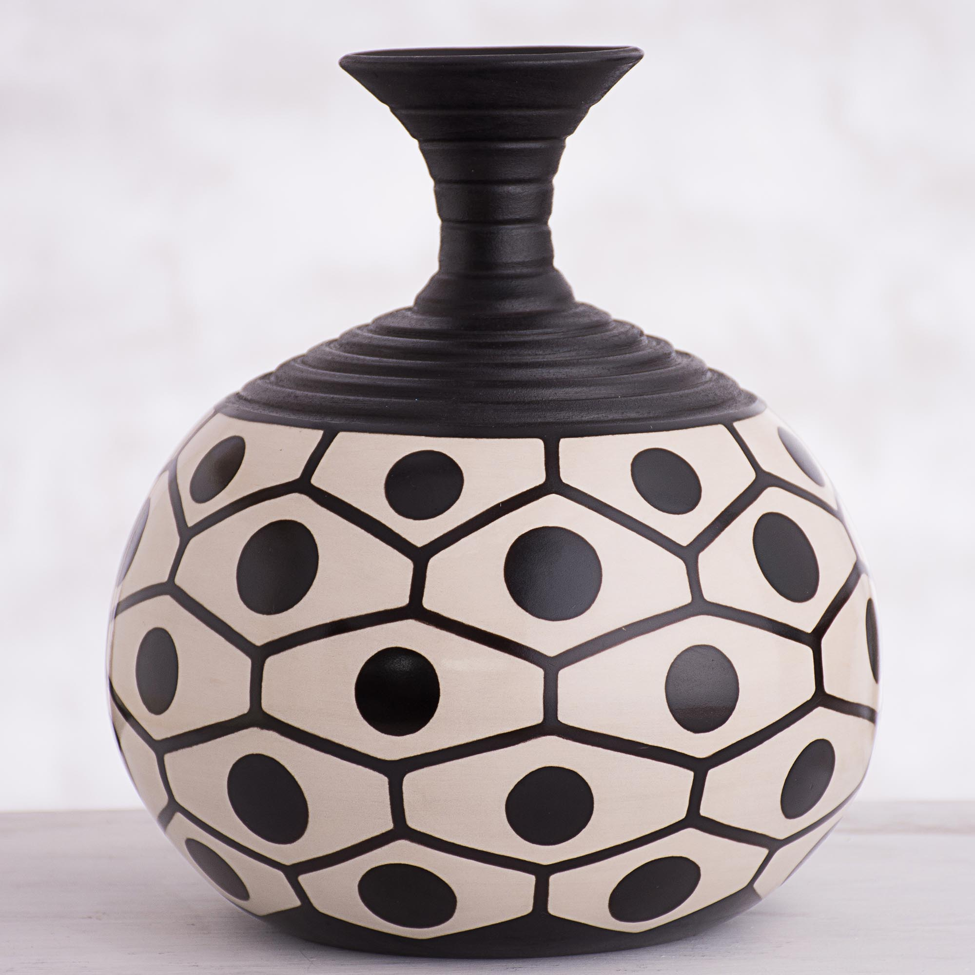 Handcrafted Chulucanas Ceramic Decorative Vase from - Chulucanas NOVICA
