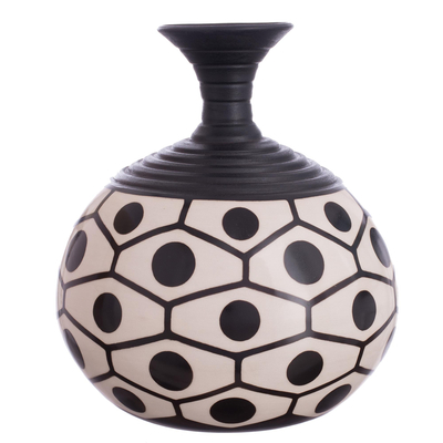 Handcrafted Chulucanas Ceramic Decorative Vase from Peru