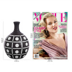 Ceramic decorative vase, 'Chulucanas Squares' - Square Motif Chulucanas Ceramic Decorative Vase from Peru