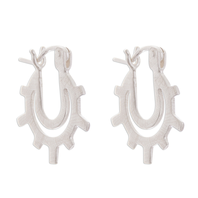 Sterling silver hoop earrings, 'Gleaming Sunrise' - High-Polish Sterling Silver Hoop Earrings Crafted in Peru