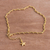 Gold plated sterling silver anklet, 'Moonlit Starfish' - 18k Gold Plated Sterling Silver Starfish Anklet from Peru (image 2b) thumbail