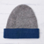 100% alpaca hat, 'Cozy Winter in Azure' - Knit 100% Alpaca Hat in Azure and Grey from Peru thumbail