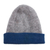 100% alpaca hat, 'Cozy Winter in Azure' - Knit 100% Alpaca Hat in Azure and Grey from Peru (image 2a) thumbail