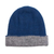 100% alpaca hat, 'Cozy Winter in Azure' - Knit 100% Alpaca Hat in Azure and Grey from Peru