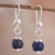 Lapis lazuli dangle earrings, 'Ocean Blossom' - Floral Lapis Lazuli Dangle Earrings Crafted in Peru