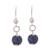 Lapis lazuli dangle earrings, 'Ocean Blossom' - Floral Lapis Lazuli Dangle Earrings Crafted in Peru