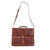 Leather handbag, 'Floral Executive' - Handcrafted Floral Leather Handbag from Peru (image 2c) thumbail