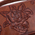 Bolso de cuero - Bolso de cuero floral hecho a mano de Perú