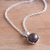 Cultured pearl pendant necklace, 'Floral Wonder in Blue-Grey' - Blue-Grey Cultured Pearl Pendant Necklace from Peru (image 2b) thumbail