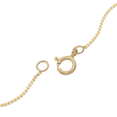 Gold plated quartz pendant necklace, 'Golden Circle' - 18k Gold Plated Quartz Pendant Necklace from Peru