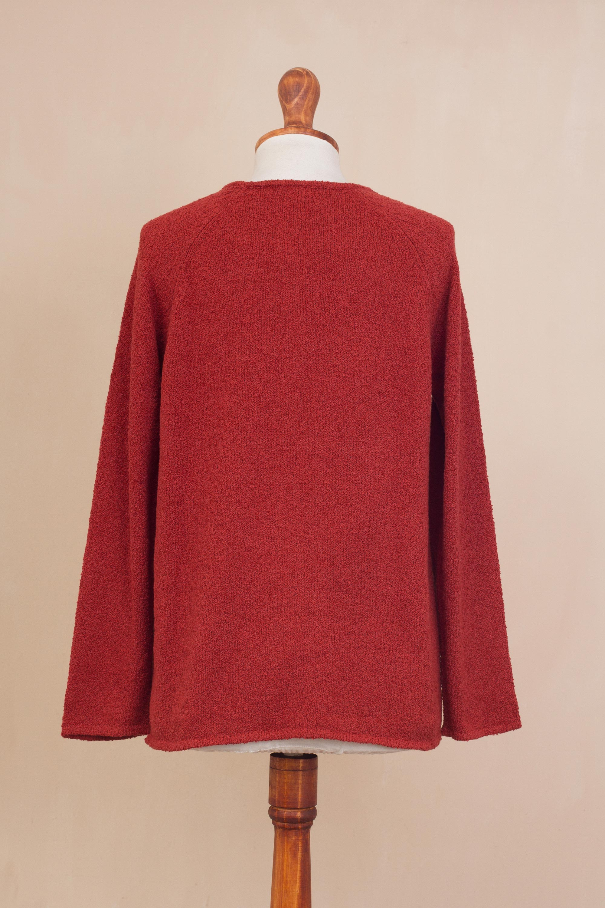 UNICEF Market | Knit Pima Cotton Cardigan in Crimson from Peru ...