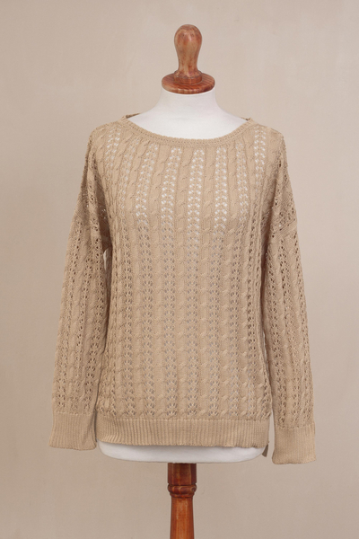 Pima cotton pullover, Sweet Warmth in Sand