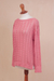 Pima cotton pullover, 'Sweet Warmth in Rose' - 100% Pima Cotton Pullover in Rose from Peru (image 2b) thumbail