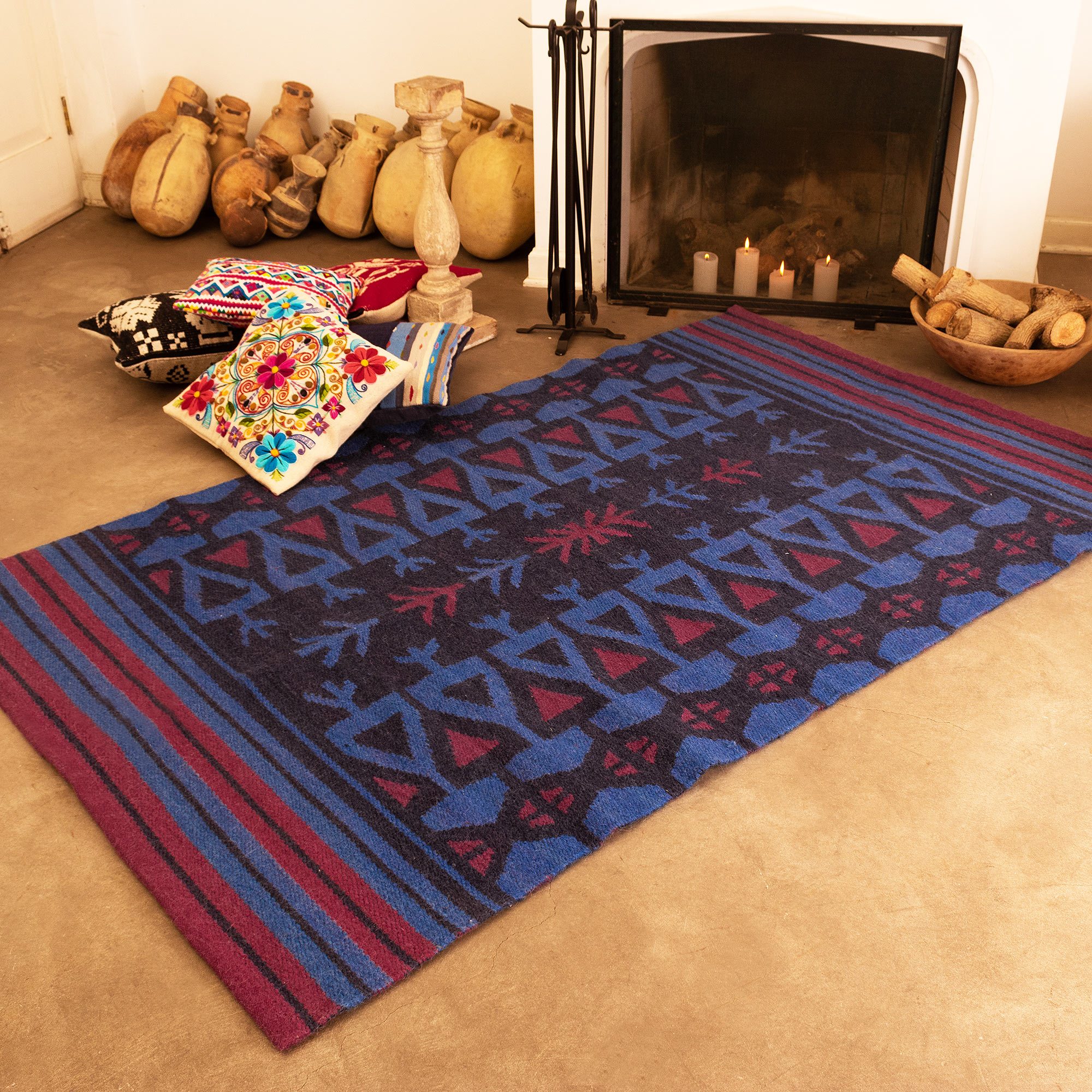 Handwoven Dusk Llama Wool Area Rug (4x7) from Peru Dusk Arrows NOVICA