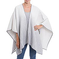 Featured review for Reversible alpaca blend ruana, Andean Wind in White