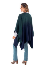 Reversible ombre ruana, 'Andean Vistas' - Reversible Alpaca Blend Ruana in Navy and Kelly Green